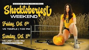 Shocktoberfest Weekend. Friday, Oct. 6th vs Temple 7:00. Sunday, Oct. 8th vs USF 1:00PM Wichita Eagle Family Day.