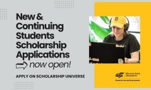 New & Continuing Students Scholarship Applications. now open! Apply on Scholarship Universe