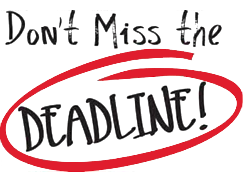 Don't miss the deadline circled in red