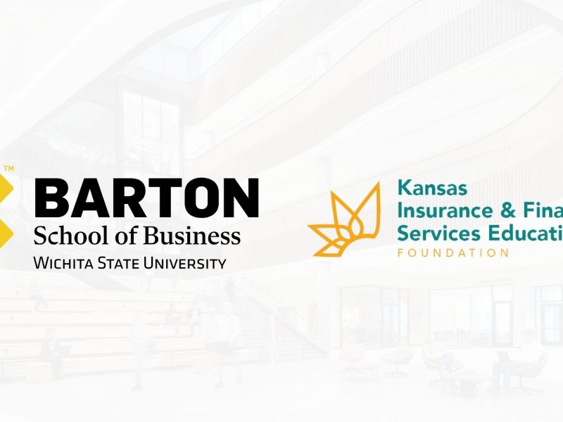 Logos for the Barton School of Business at Wichita State University and the Kansas Insurance and Financial Services Education Foundation (KIFSEF)