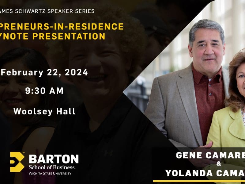 James Schwartz Speaker Series Entrepreneurs-in-Residence Keynote Presentation, February 22, 2024 at 9:30 AM in Woolsey Hall. Gene Camarena and Yolanda Camarena, Barton School of Business