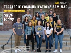 Strategic Communications staff pose for a photo. Strategic Communications Seminar. January 25, 2024 | RSC Ballroom. RSVP Today