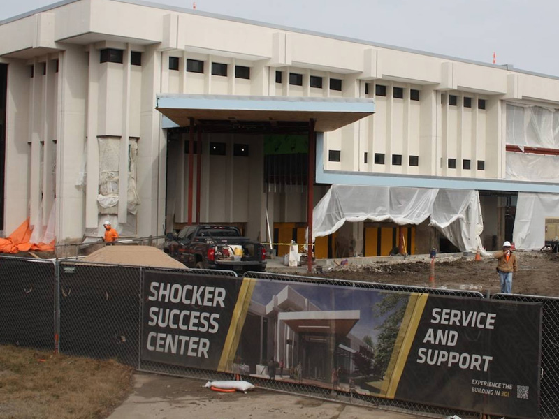 Workers make progress on the Shocker Success Center