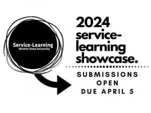 Service-Learning Showcase. Submission Open. Due April 5. Image with Arrow pointing to due date.