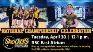 National Championship Celebration. Tuesday, April 30, 12-1 p.m. RSC East Atrium. Drop by to congratulate these student athletes on winning the 2024 national championship title!