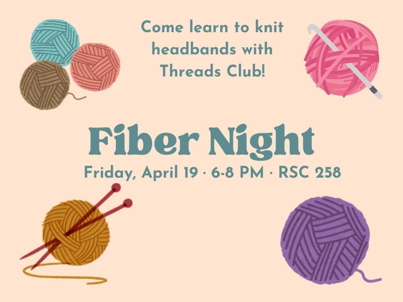Poster for Fiber Night on April 19th