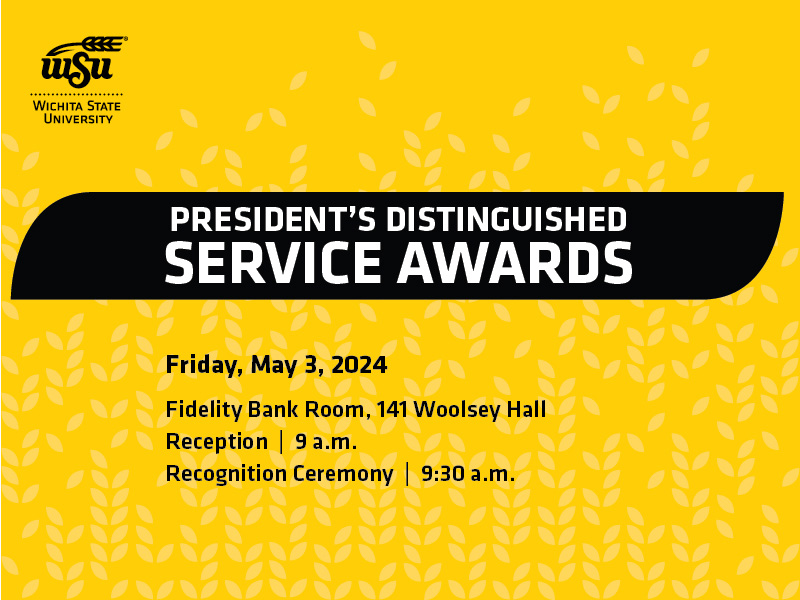 Decorative yellow wheat with the text, President's Distinguished Service Awards