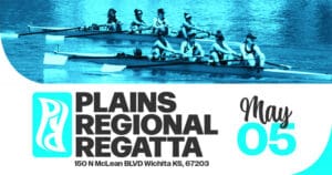 Team of Rowers on the water in a Rowing Shell, Plains Regional Regatta, 150 N McLean BLVD Wichita KS, 67205, May 05