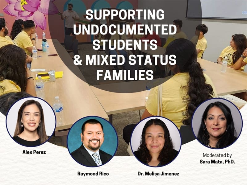Supporting undocumented students and mixed status families with photos of each of the presenters