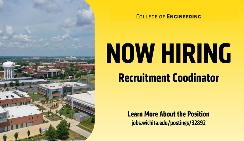 Now Hiring | Recruitment Coordinator | Learn More About the Position: jobs.wichita.edu/postings/32892