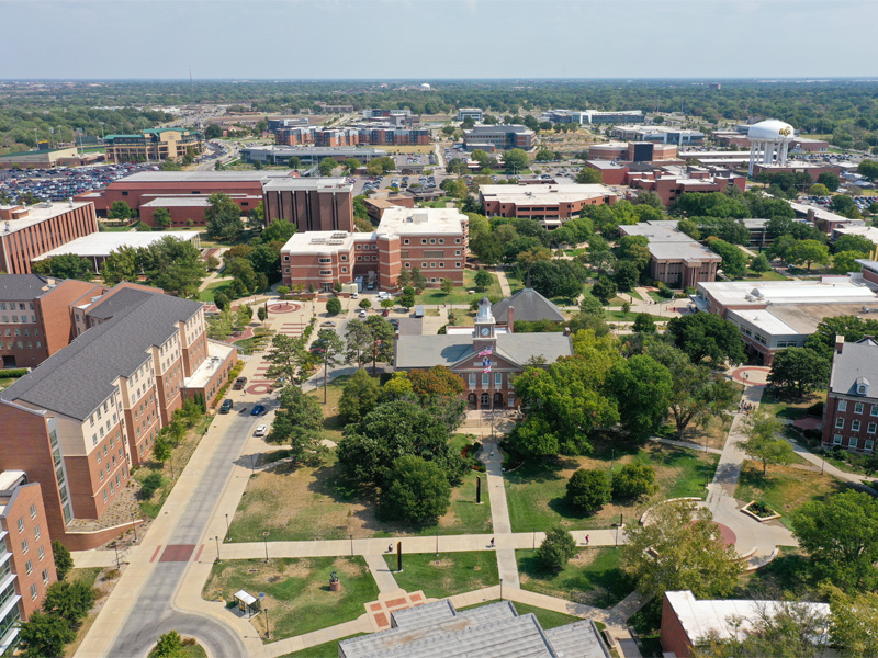 Aerial photo of campus