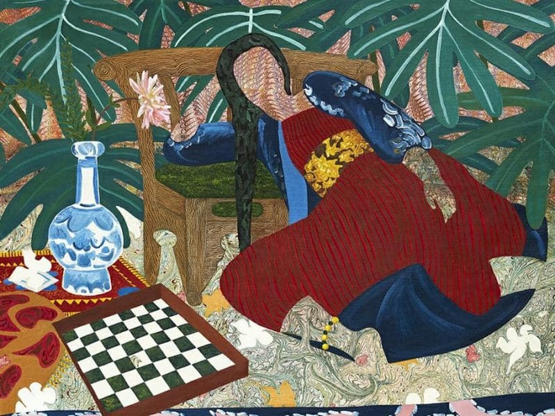 A painting of a reclining woman