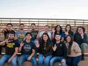 Members of the WSU Society of Hispanic Professional Engineers pose for a photo