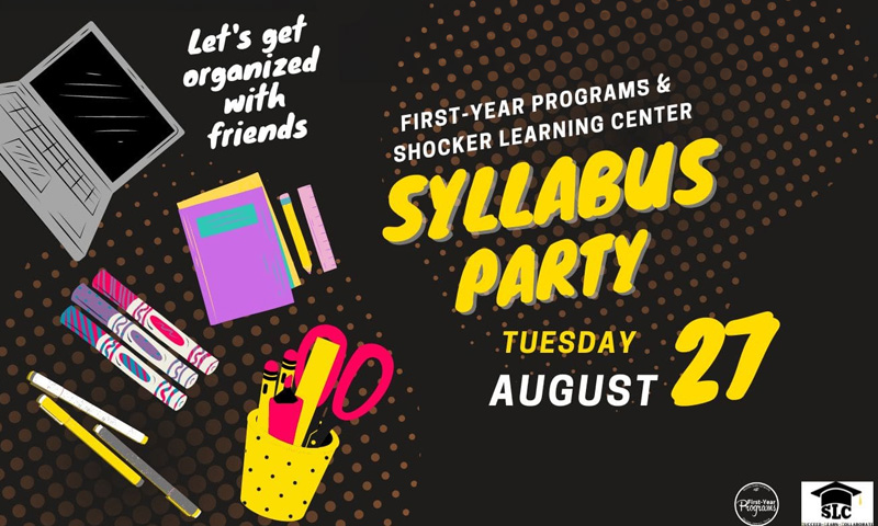 Get organized with your friends at the Syllabus Party Tuesday August 27