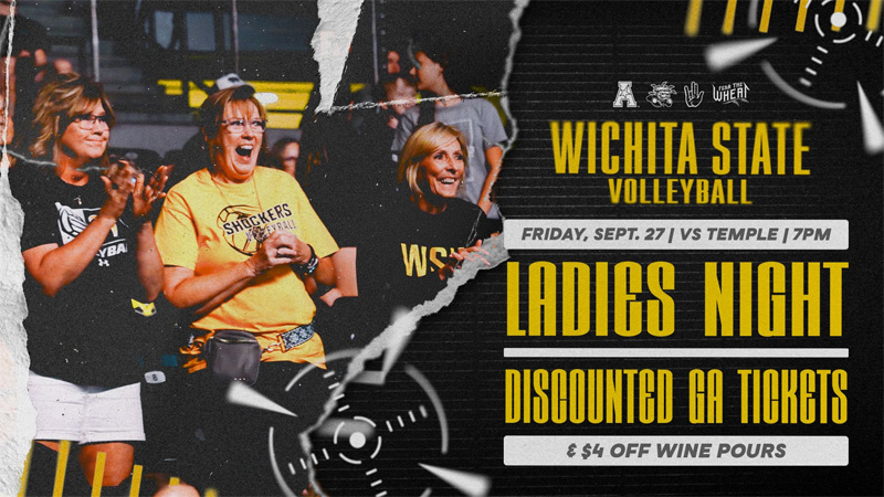 It's Ladies Night in Charles Koch Arena! All ladies can enjoy $7 GA tickets and $4 off wine pours this Friday, September 27th