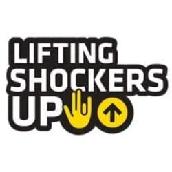 Graphic with text that reads Lifting Shockers Up