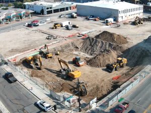 Overhead photo of the construction at the Wichita Biomedical Campus site