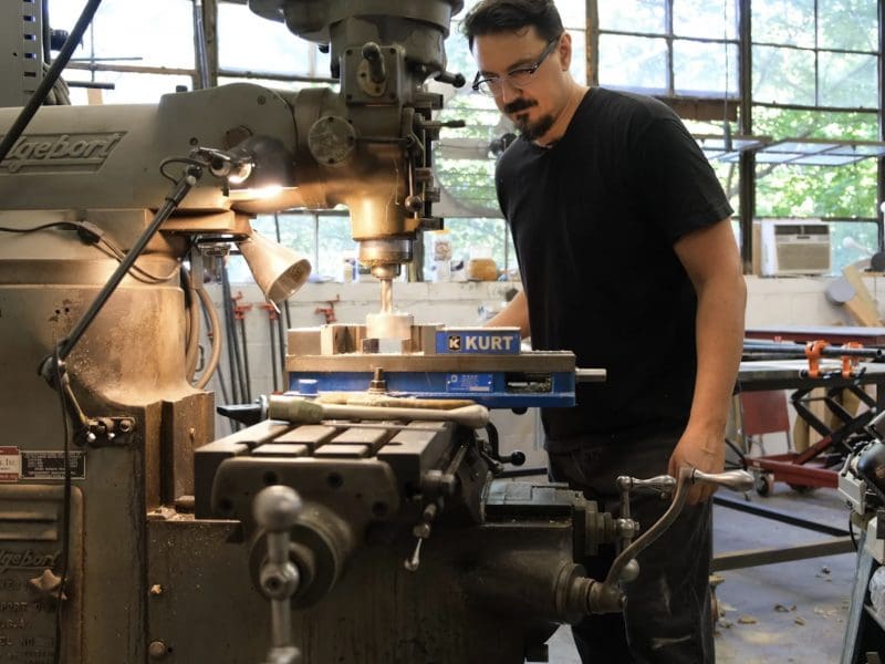 Artist J.C. Fontanive works in his studio