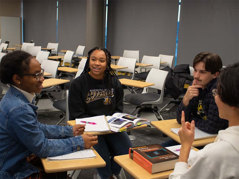 Cohen Honors College students study for a class assignment