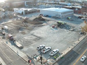 Aerial view of the Wichita Biomedical Campus construction site