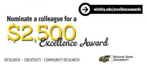 Graphic Nominate a colleague for a $2,500 Excellence Award - Research, Creativity, Community Research