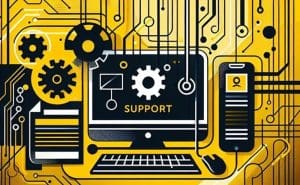Image of computer and technology to reflect computer support