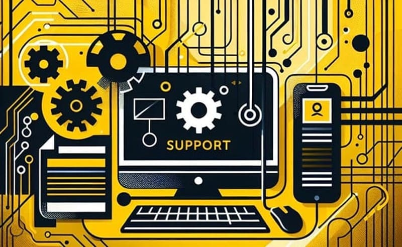 Image of computer and technology to reflect computer support