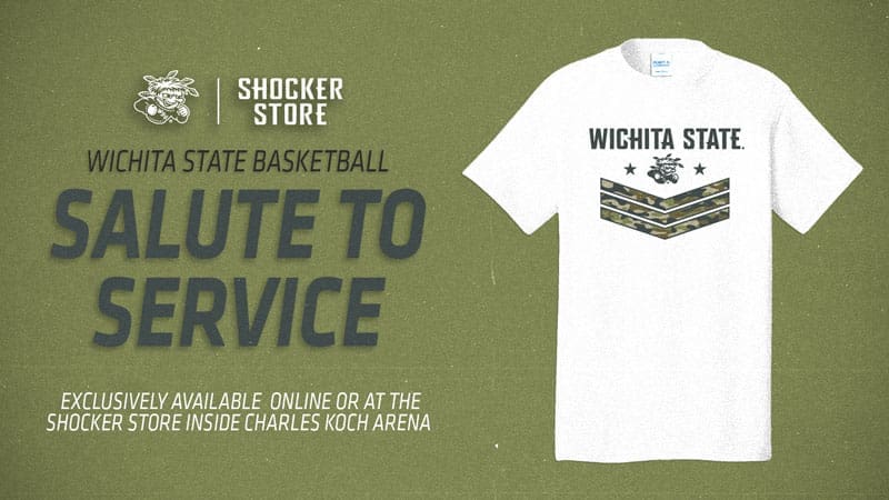 Shocker Store. Wichita State Basketball Salute to Service. Exclusively available online or at the Shocker Store inside Charles Koch Arena