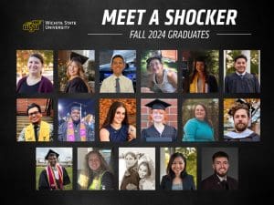 Meet a Shocker fall 2024 graduates, with a collage of graduating students