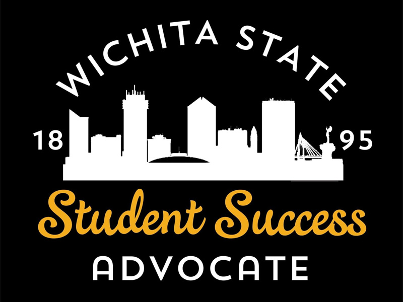 Wichita State Student Success Advocate with the silhouette of Wichita