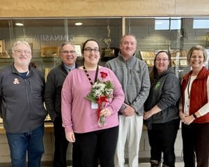 Sarah Schlottman with fellow Abeline staff accepting Kansas Horizon Award