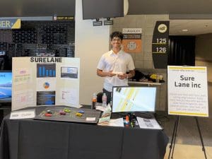 Kaushik Avancha competes as a finalist at the Shocker New Venture competition with his venture Sure Lane Inc.