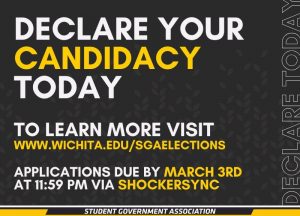 Declare your candidacy today. Application due by 11:59 p.m. March 3.