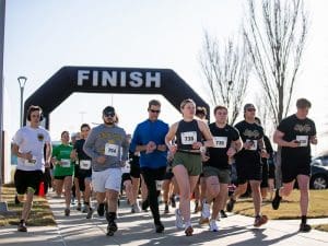 Participants run in the Engineering 5k.