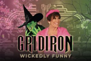 Spoof of Glinda and Elphaba standing by each other. With the background of Roxy's Downtown, with the Wicked Logo.