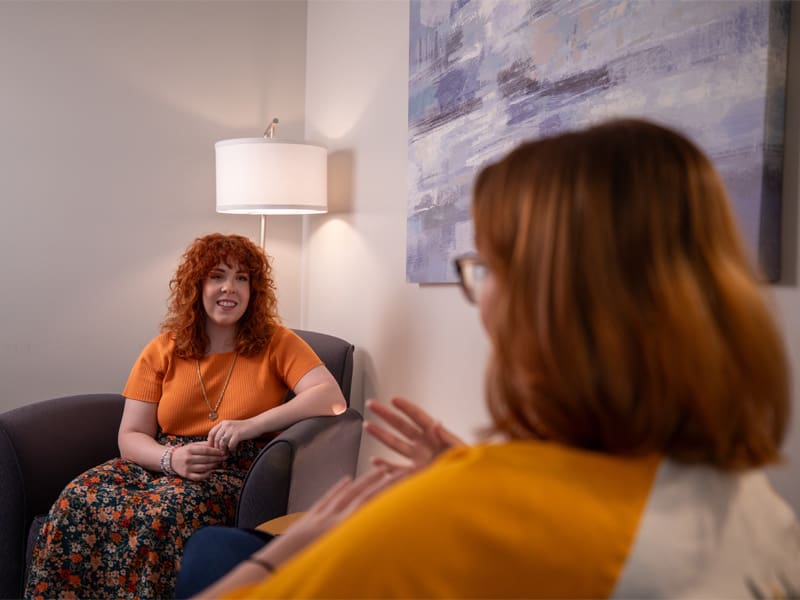 Student gets consultation at Counseling and Psychological Services