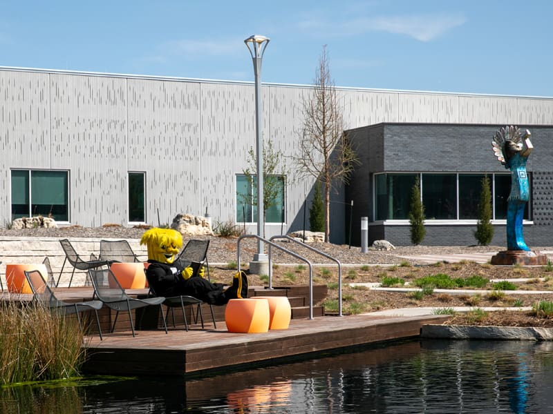 WuShock studies at the pond between the NetApp building and the Digital Research and Transformation Hub