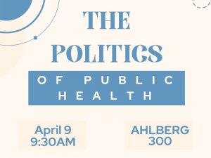 The politics of public health on a blue background