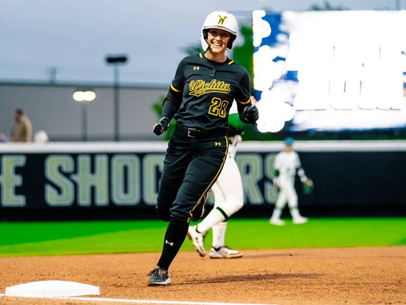 Lauren Lucas runs the bases in a game at Wilkins Stadium