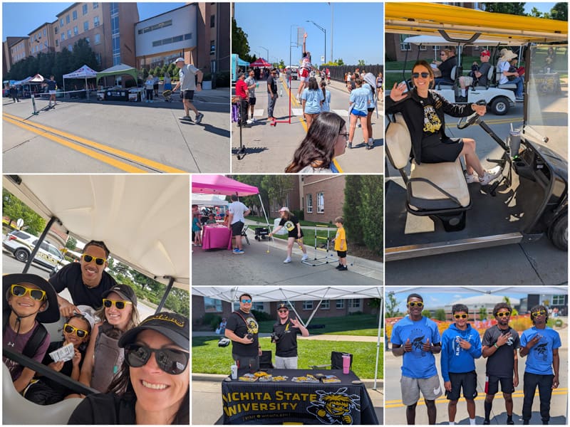 A collage of volunteers and other events at the state events on campus.