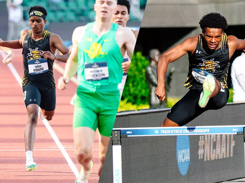 Yared Kidane and Jason Parrish compete in the NCAA championships