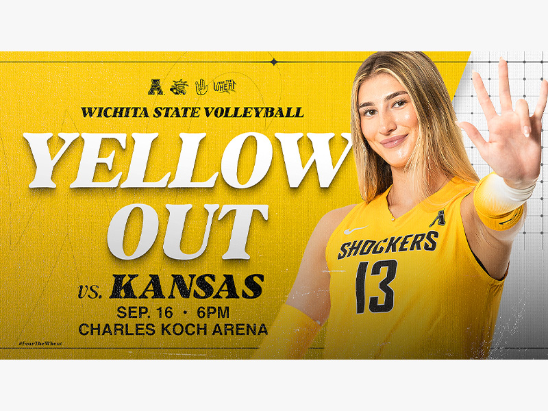Wichita State Volleyball Yellow Out vs Kansas September 16th 6PM Charles Koch Arena