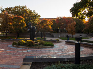 The Plaza of Heroines in front of Ablah Library