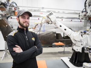 Applied engineering student in NIAR robotics lab