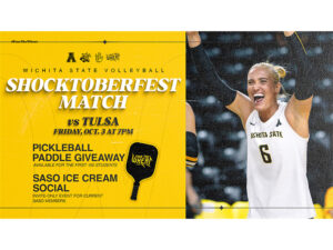 Wichita State Volleyball: Shocktoberfest Match vs. Tulsa | Friday, Oct. 3 at 7 PM | Pickleball Paddle Giveaway (Available for the first 150 Students)