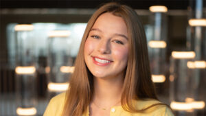 Maley Hansen, a Wichita native and accomplished junior double-majoring in Economics and Data-Driven Marketing & Intelligence, with minors in Business Analytics and Political Science.