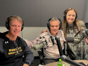 First gentleman Rick Case, Dr. Rick Muma and KMUW general manager Debra Fraser.