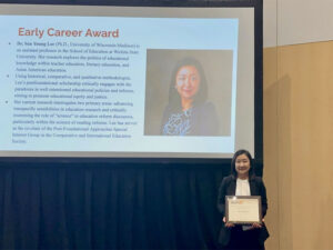 Dr. Sun Young Lee at the AERA CICCS Early Career Award Ceremony