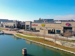 An aerial photo of Braeburn Square on the Innovation Campus