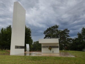 The Memorial '70 structure on campus at 18th Street and Hillside Street